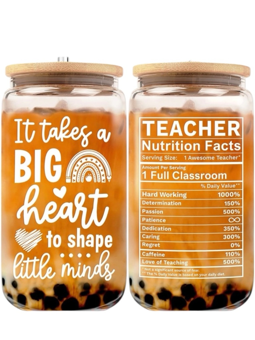 16-oz. glass teacher tumbler cup